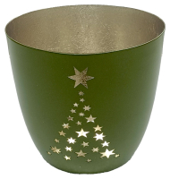 Metall-Windlicht Baum H8,5cm D10cm tannengruen 810517-44