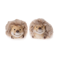 Keramik-Igel m. Plueschstacheln, 2 sort., braun/beige ca. 5,5 x 5 x 4,5 cm 93886