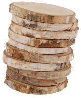 Birkenscheiben D8cm Netz m. 10 Stck natur 993640-13