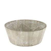 Holz-Schale rund geweisst 29x29x11cm F126347